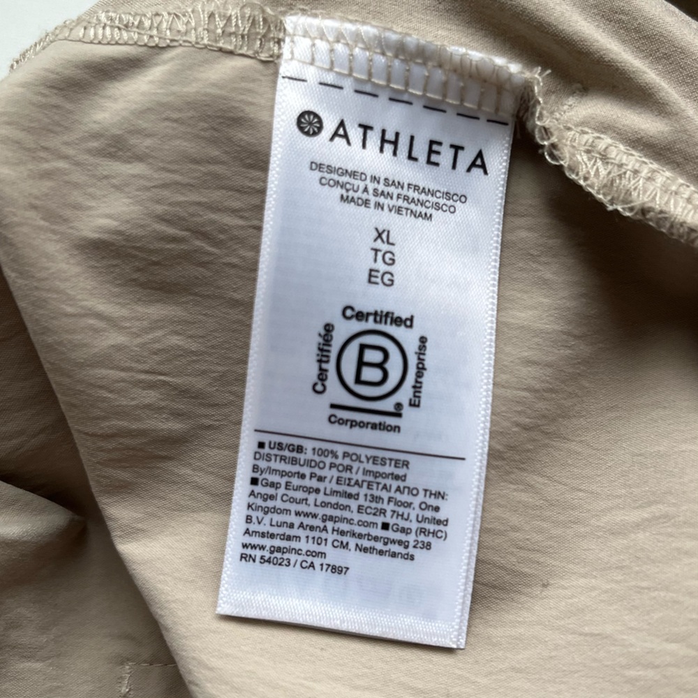 Athleta Midday Crop Poplin Wide Leg Pants Khaki XL - Picture 8 of 12